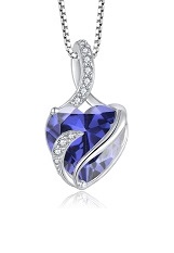 tiny silver heart infinity tanzanite birthstone baby necklace